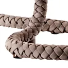 Tischlampe aus Stoff und Leder Grilli Snake in Italien hergestellt Viadurini