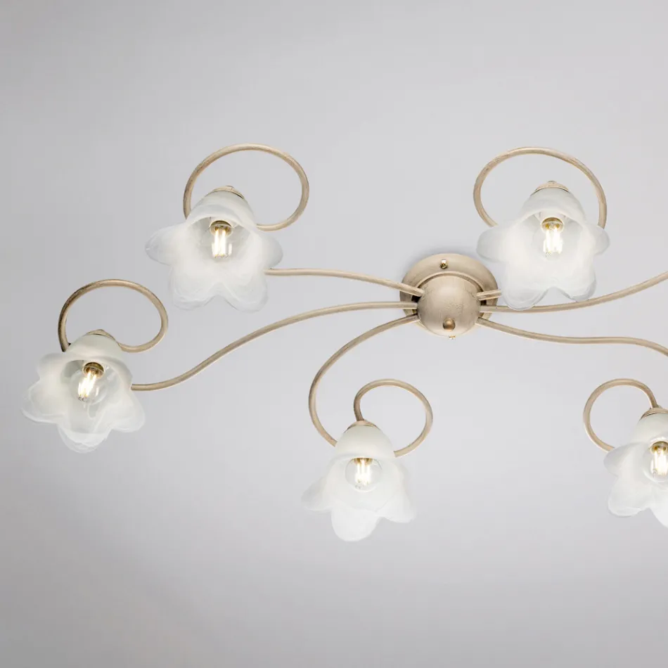 In Italien gefertigte Lampe aus Glas und Metall für elegante Interieurs – Cometa Viadurini