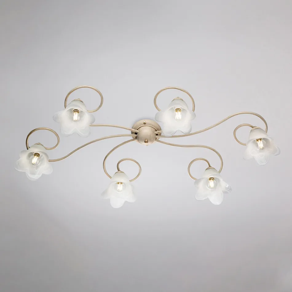 In Italien gefertigte Lampe aus Glas und Metall für elegante Interieurs – Cometa Viadurini