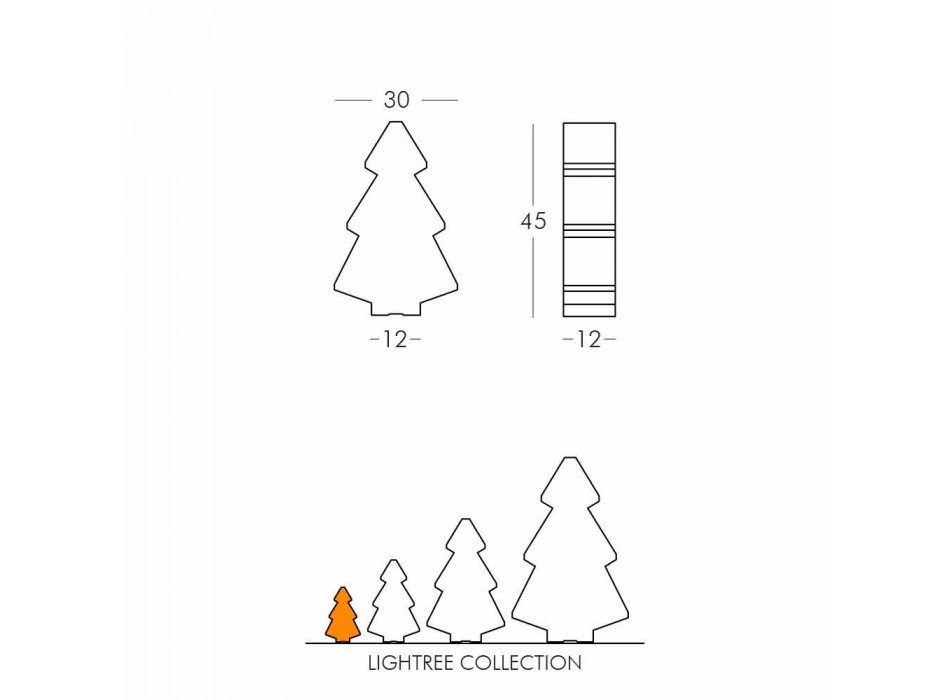 Tisch- / Bodeninnenleuchte Slide Lightree Weihnachtsbaum hergestellt in Italien Viadurini