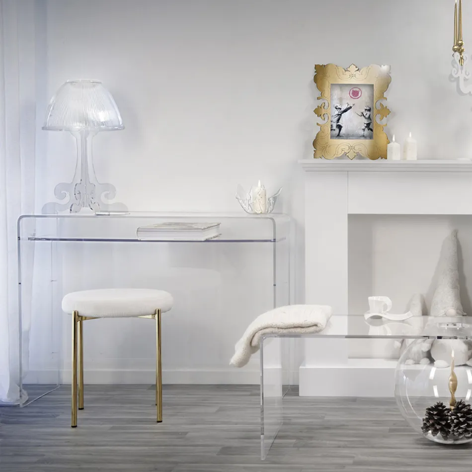 LED-Tischlampe aus transparentem Plexiglas Made in Italy - Odette Viadurini