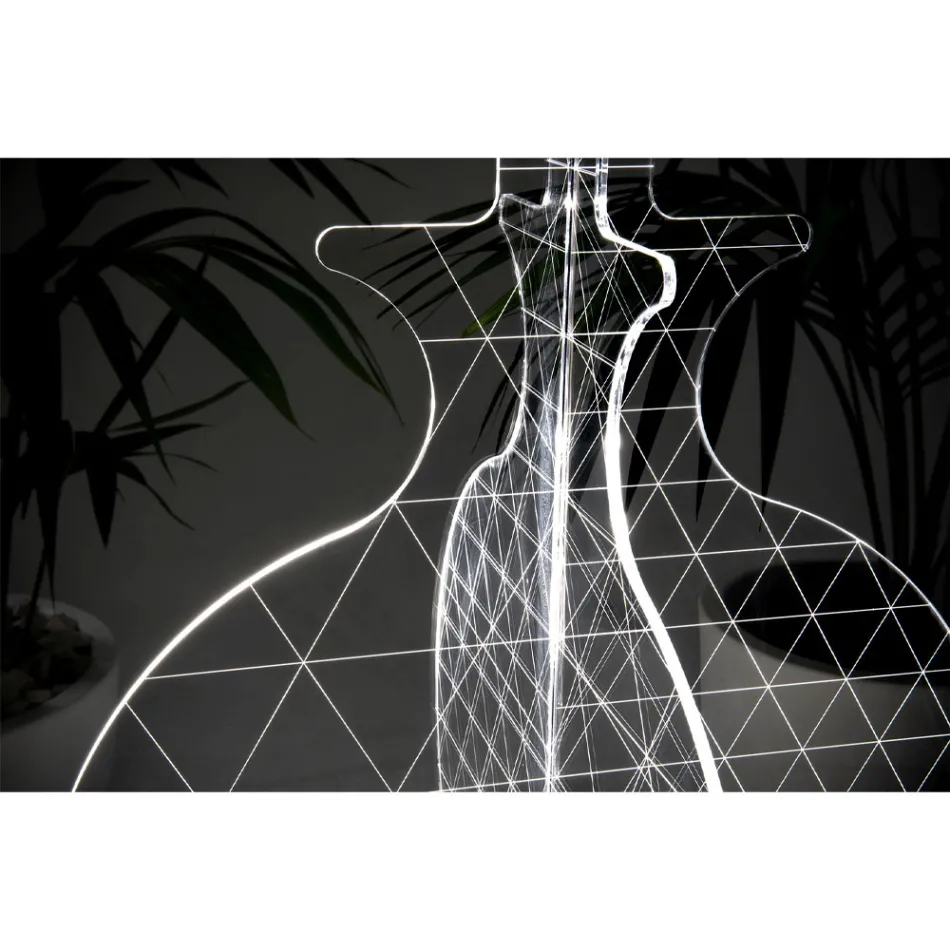 Moderne laserbeschriftete Plexiglas-Stehlampe 3 Größen - Raissa Viadurini