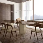 Moderne LED-Lampe aus geripptem Glas mit exklusivem Design, hergestellt in Italien - Lys Viadurini