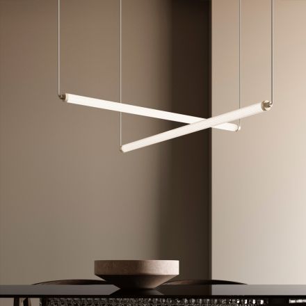 Moderne LED-Lampe aus geripptem Glas mit exklusivem Design, hergestellt in Italien - Lys Viadurini