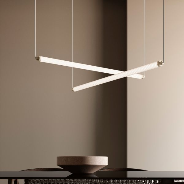 Moderne led-lampe aus geripptem glas mit exklusivem design, hergestellt in italien - lys
