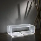 LED-Lampe Leuchtender transparenter Acryl-Couchtisch Laser-Dekor - Robiola Viadurini