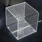 LED-Lampe Leuchtender transparenter Acryl-Couchtisch Laser-Dekor - Robiola Viadurini