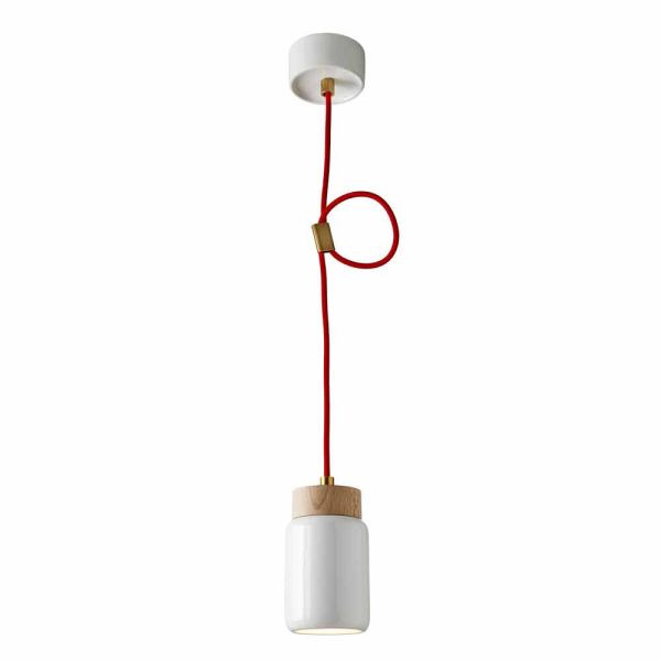 Moderne pendelleuchte aus weißer keramik, hergestellt in italy asia