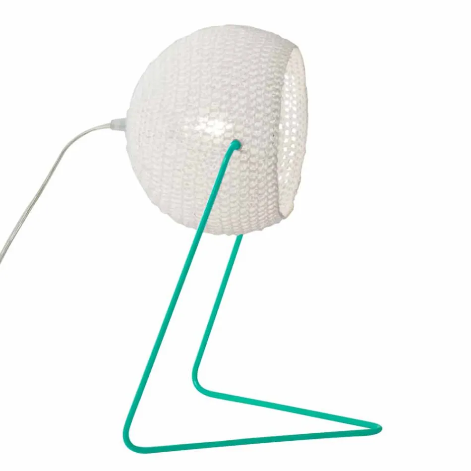 Moderne Tischlampe In-es.artdesign Handgefertigte T1-Textur aus Baumwolle Viadurini