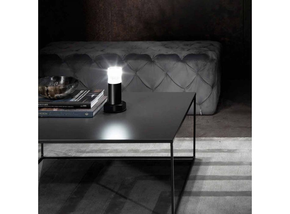 Moderne Lampe aus schwarzem Metall und transparentem Plexiglas Made in Italy - Dalbo Viadurini