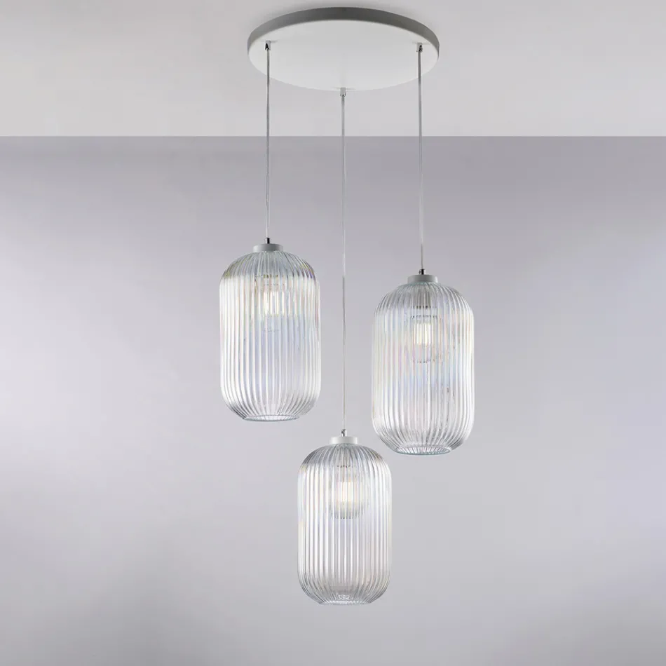 Moderne Lampe aus Glas und Metall, hergestellt in Italien, ideal für jeden Raum – Aquila Viadurini