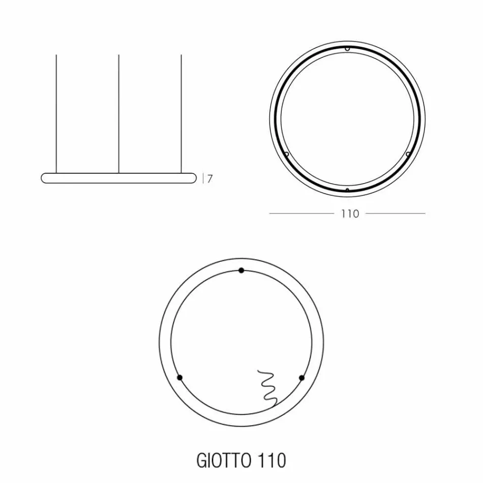 Moderne runde Hängelampe aus Polyethylen Made in Italy - Slide Giotto Viadurini