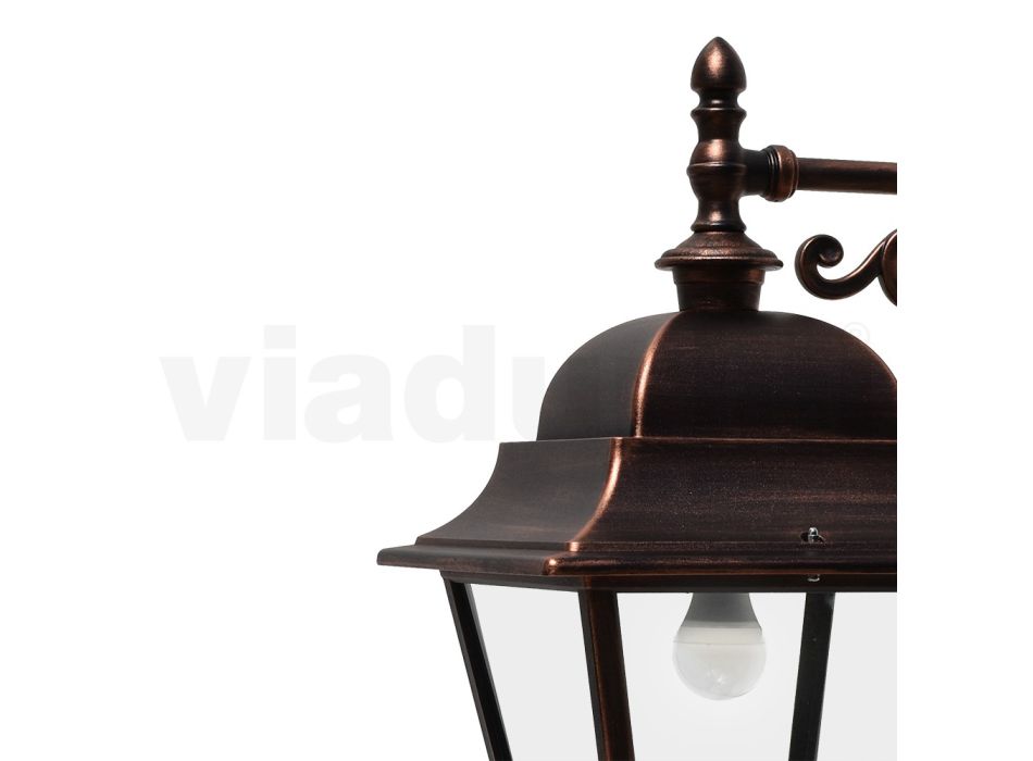 Vintage-Außenlampe aus Aluminium und Glas, hergestellt in Italien – Bonaria Viadurini
