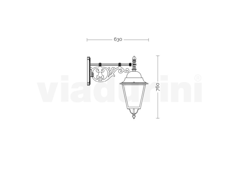 Vintage-Außenlampe aus Aluminium und Glas, hergestellt in Italien – Bonaria Viadurini