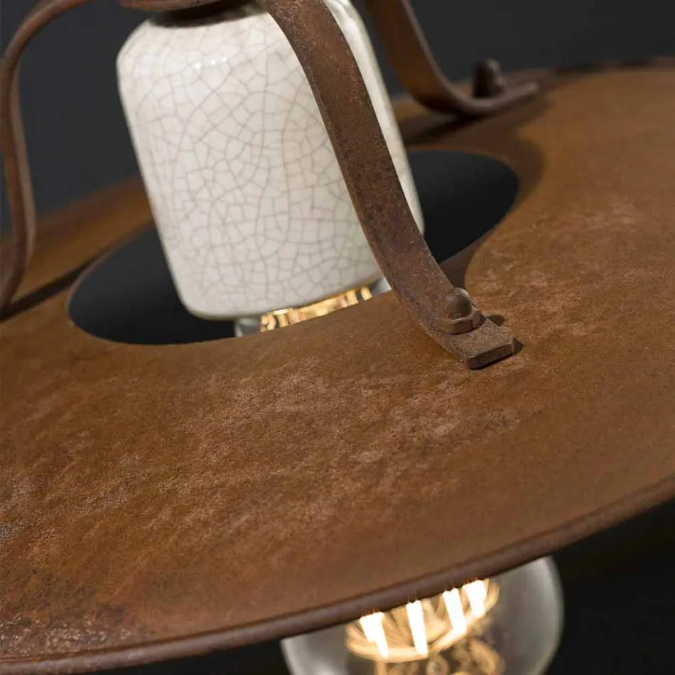 Handwerk und unten Lampe Keramik und Metall Kristen Ferroluce Viadurini