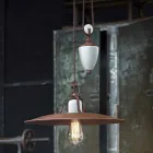 Handwerk und unten Lampe Keramik und Metall Kristen Ferroluce Viadurini