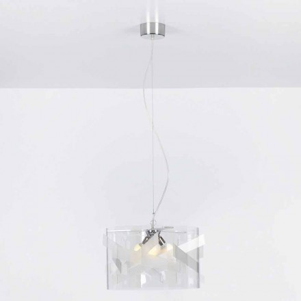 Lampe Suspension 3 Lichter Methacrylat specrall diam.75 cm Nicole Viadurini