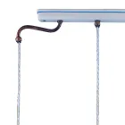 Vintage 3-Licht-Hängelampe aus Eisen, Glas und Keramik - Ferrara Viadurini