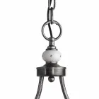 Hängelampe mit 2 Lichtern in handbemalter Keramik und Eisendesign - Asti Viadurini