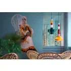 Gelbe oder grüne Retro Keramik Hängelampe Made in Italy - Ferroluce Lariat Viadurini