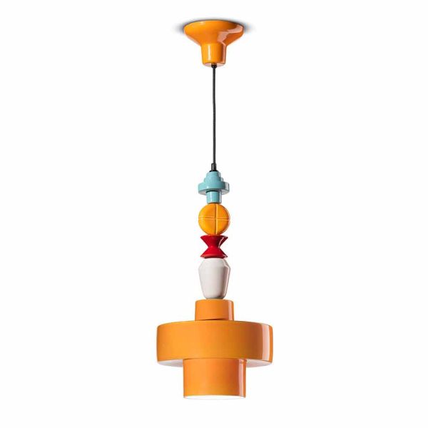 Hängelampe gelbe oder grüne keramik made in italy design - ferroluce lariat