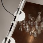 Pendelleuchte Design Weißaluminium mit Glaskugeln und Strahlern - Exodus Viadurini