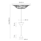 Design Pendelleuchte aus weißem Gips und schwarzem Aluminium 2 Kegel - Tesera Viadurini