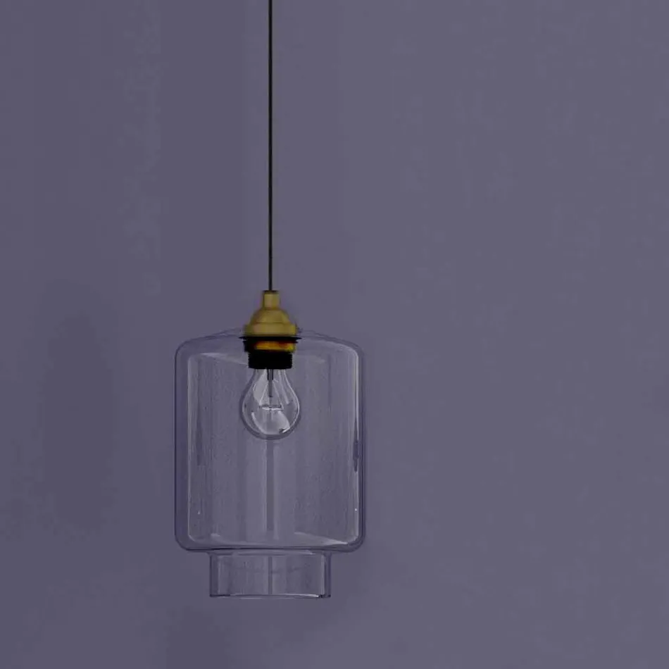 Design Hängelampe aus Metall und transparentem Glas Made in Italy - Clizia Viadurini