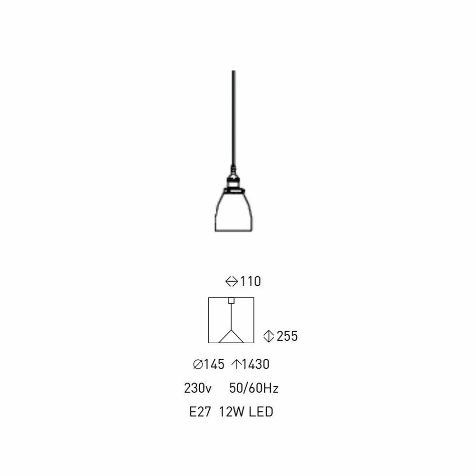 Design Hängelampe aus Metall und transparentem Glas Made in Italy - Clizia Viadurini