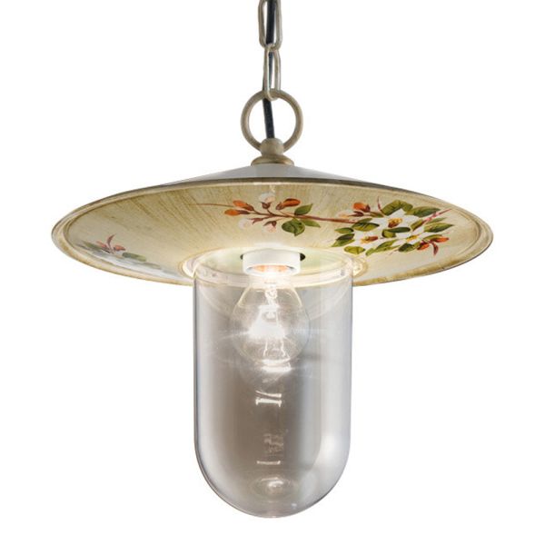 Outdoor-hängelampe aus handgemaltem blumendekor aus aluminium - genua