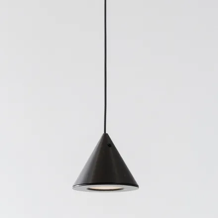 Pendelleuchte Schwarzer Aluminiumdraht Kegel Klein Minimales Design - Mercado Viadurini