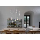 Hängelampe aus mattweißer Keramik mit Eichhörnchen und Eichel - Eichhörnchen Viadurini