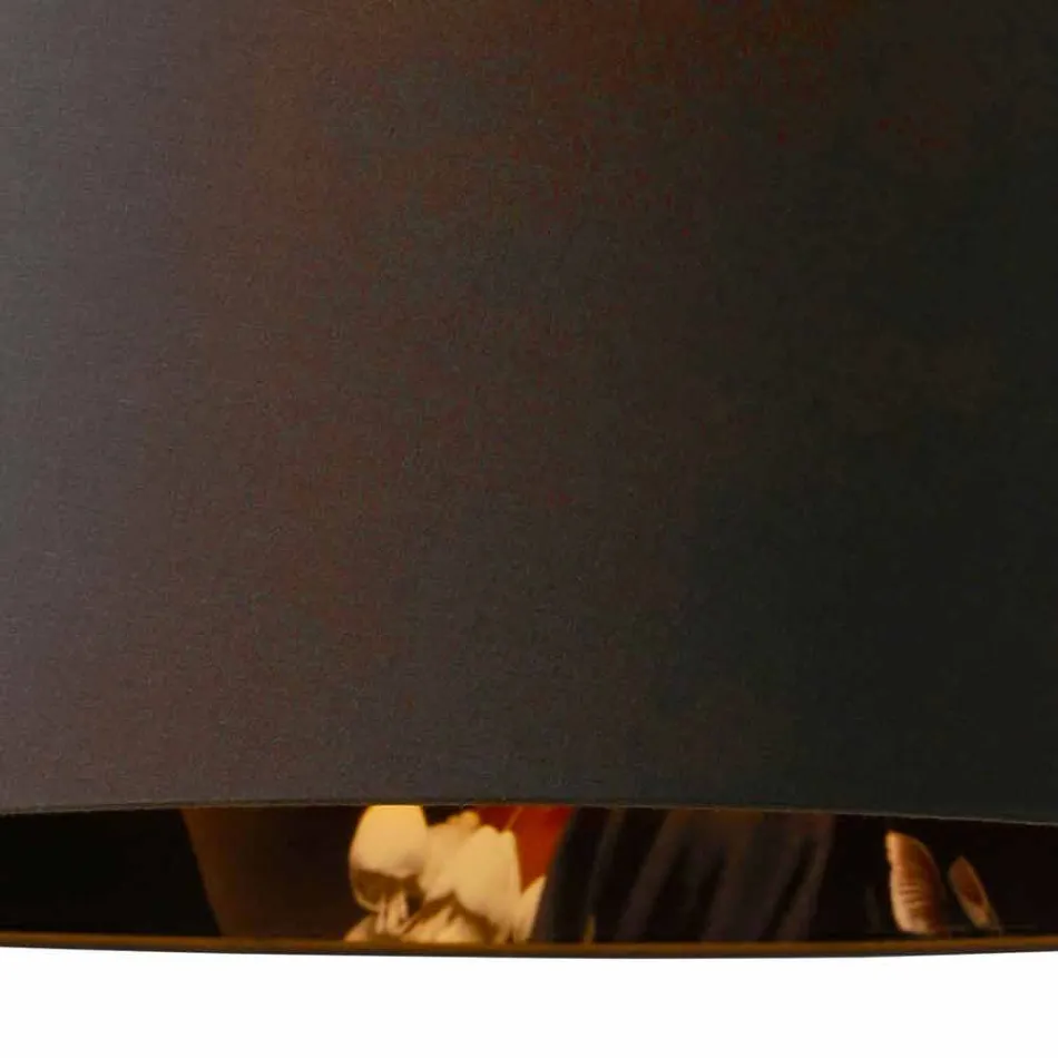 Hängelampe aus anthrazitfarbenem Leinen mit internem Designdruck 2 Größen - Bramosia Viadurini