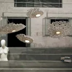 Hängelampe in Technopolymer Weiß oder Gold Design 2 Dimensionen - Kathedrale Viadurini