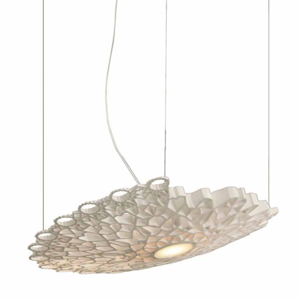 Hängelampe in weiß technopolymer design 2 dimensionen - kathedrale