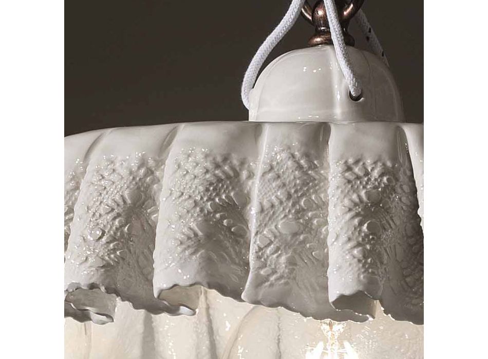 Hängelampe Handgefertigte Metall-Keramik-Stoff-Effekt - Modena Viadurini