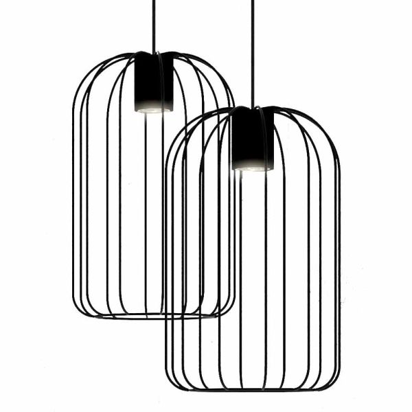 Moderne hängelampe mit metalldrahtstruktur made in italy - cage