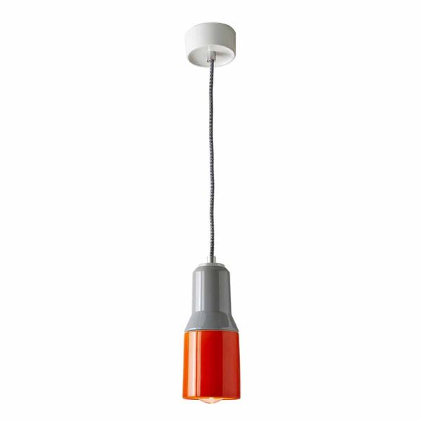 Moderne pendelleuchte aus keramik und aluminium in italien, asien