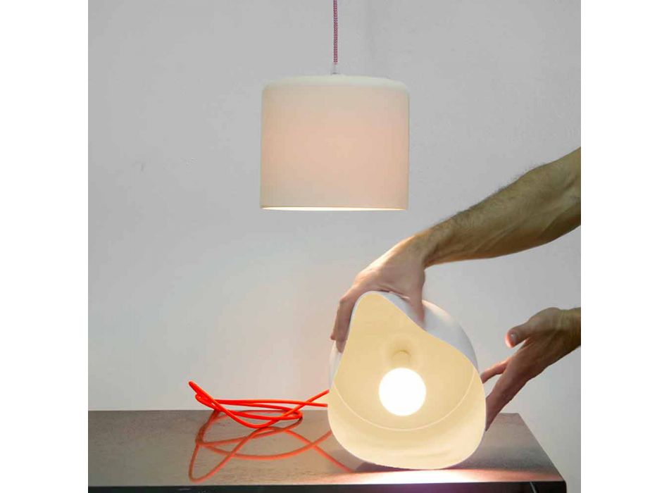 Moderne Pendelleuchte In-es.artdesign Candle 2 aus farbigem Laprene Viadurini