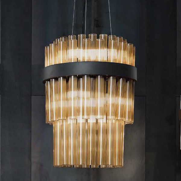 Moderne hängelampe aus mundgeblasenem luxusglas made in italy - maesta