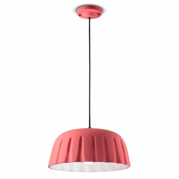 Vintage keramik hängelampe made in italy - ferroluce madame grès