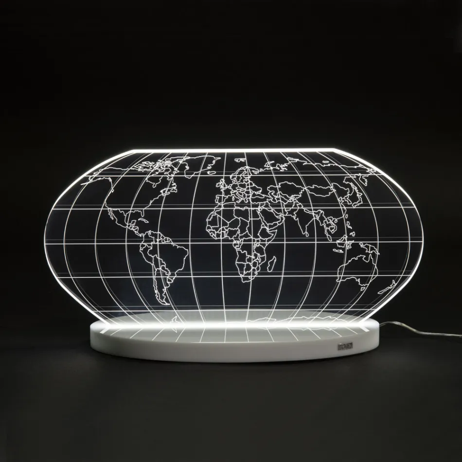 Planisphere Led Tischlampe aus lasergraviertem Acrylglas - Rihanna Viadurini