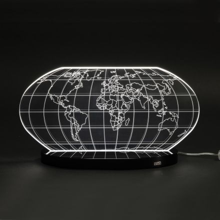 Planisphere Led Tischlampe aus lasergraviertem Acrylglas - Rihanna Viadurini