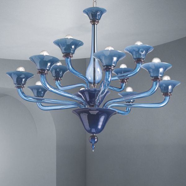 Kronleuchter aus venezianischem glas 12 lichter made in italy - ismail