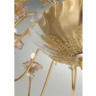 Klassischer Kronleuchter mit 12 Lichtern aus Glas, Kristall und Luxusmetall - Flandern Viadurini