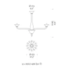 Kronleuchter mit 12 Lichtern aus weißem venezianischem Glas und verchromtem Metall - Ismail Viadurini