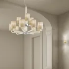 Kronleuchter mit 12 Lichtern aus venezianischem Glas und Metall Made in Italy - Graham Viadurini