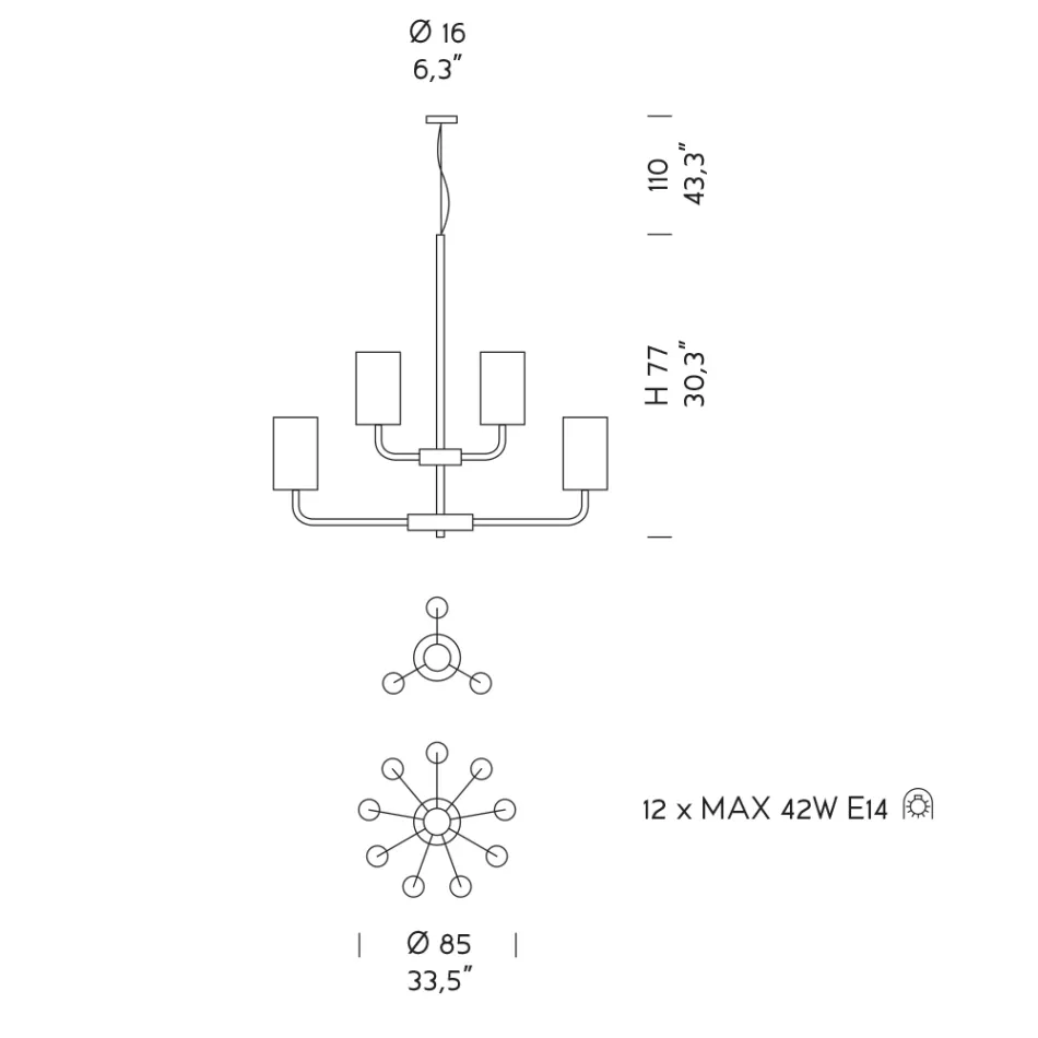 Kronleuchter mit 12 Lichtern aus venezianischem Glas und Metall Made in Italy - Graham Viadurini