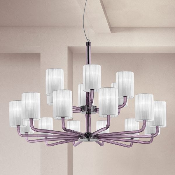 18 lichter handgefertigter kronleuchter aus venezianischem glas made in italy - graham