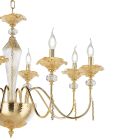 Klassischer Kronleuchter mit 18 Lichtern aus Glas, Kristall und Luxusmetall - Flandern Viadurini